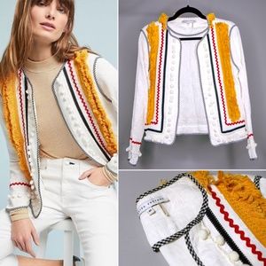 Anthropologie English Factory Fringe Jacket